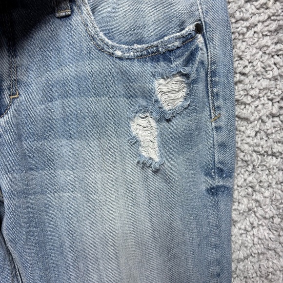 Decree Jeans Womens 3 Boyfriend Low Rise Light Wash Distressed Holes Casual - Picture 4 of 7